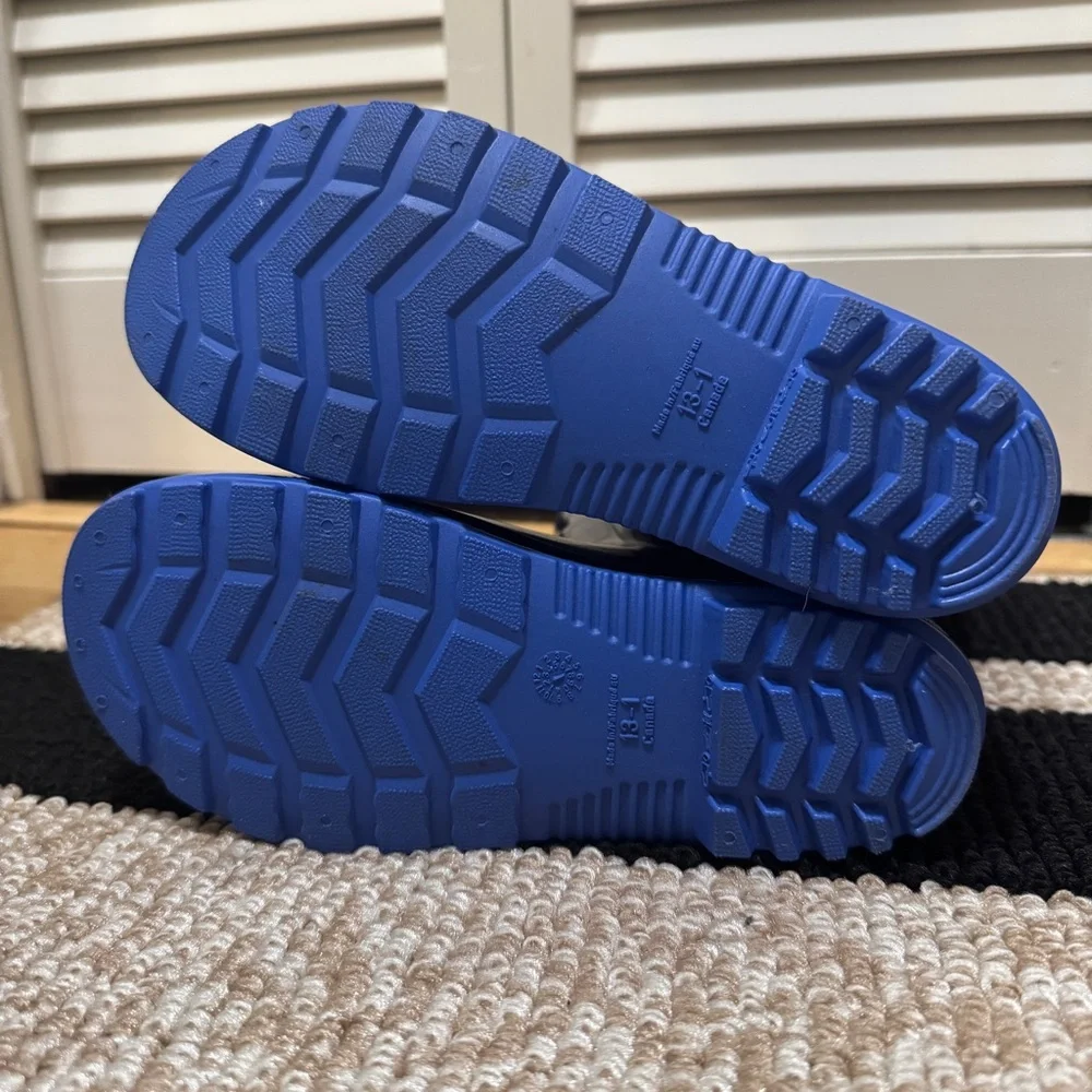 Kids Navy Blue Rain Boots with Blue Soles